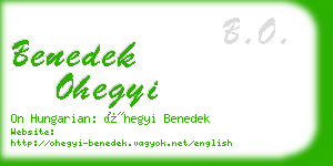 benedek ohegyi business card